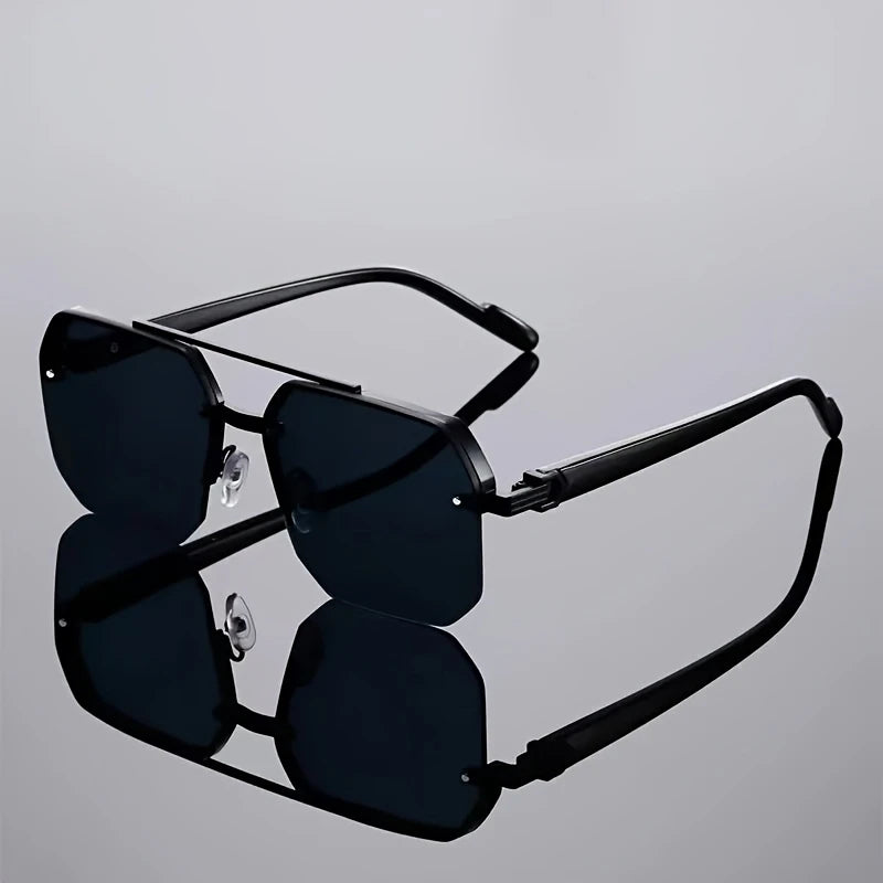 Half frame cut edge glasses for men and women, square glasses...