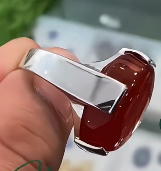 Natural Yemeni Aqeeq Ring 925 Sterling Silver Handmade Yamni Aqeeq Stone Ring...