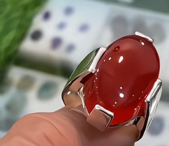 Natural Yemeni Aqeeq Ring 925 Sterling Silver Handmade Yamni Aqeeq Stone Ring...