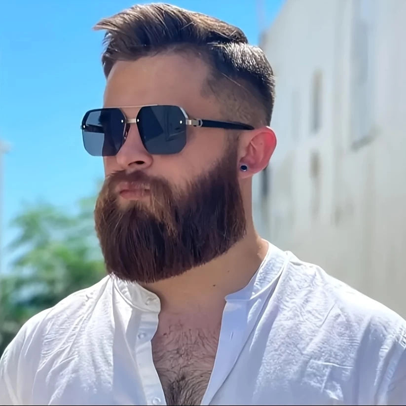 Half frame cut edge glasses for men and women, square glasses...