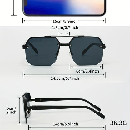 Half frame cut edge glasses for men and women, square glasses...