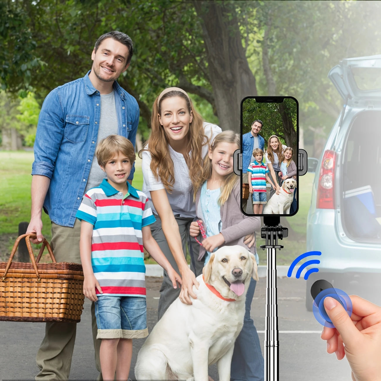 40" Cell Phone Selfie Stick Tripod, Extendable Selfie Stick All-in-1 Smartphone Tripod Stand With Wireless Remote 360°Rotation...