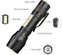 USB Rechargeable Zoomable LED FLASHLIGHT TORCH LACE & BOTTON 